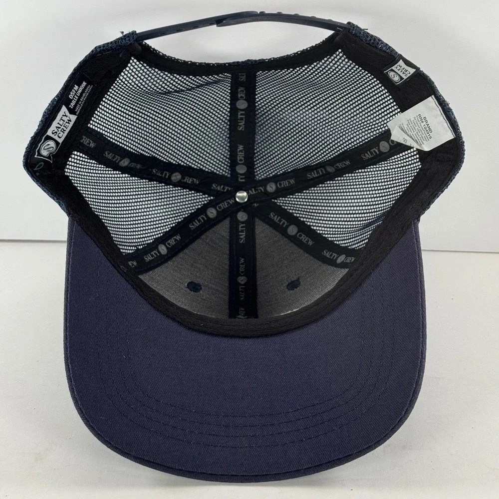 Salty Crew trucker hat purple‎ navy mesh embroidered logo adjustable snapback